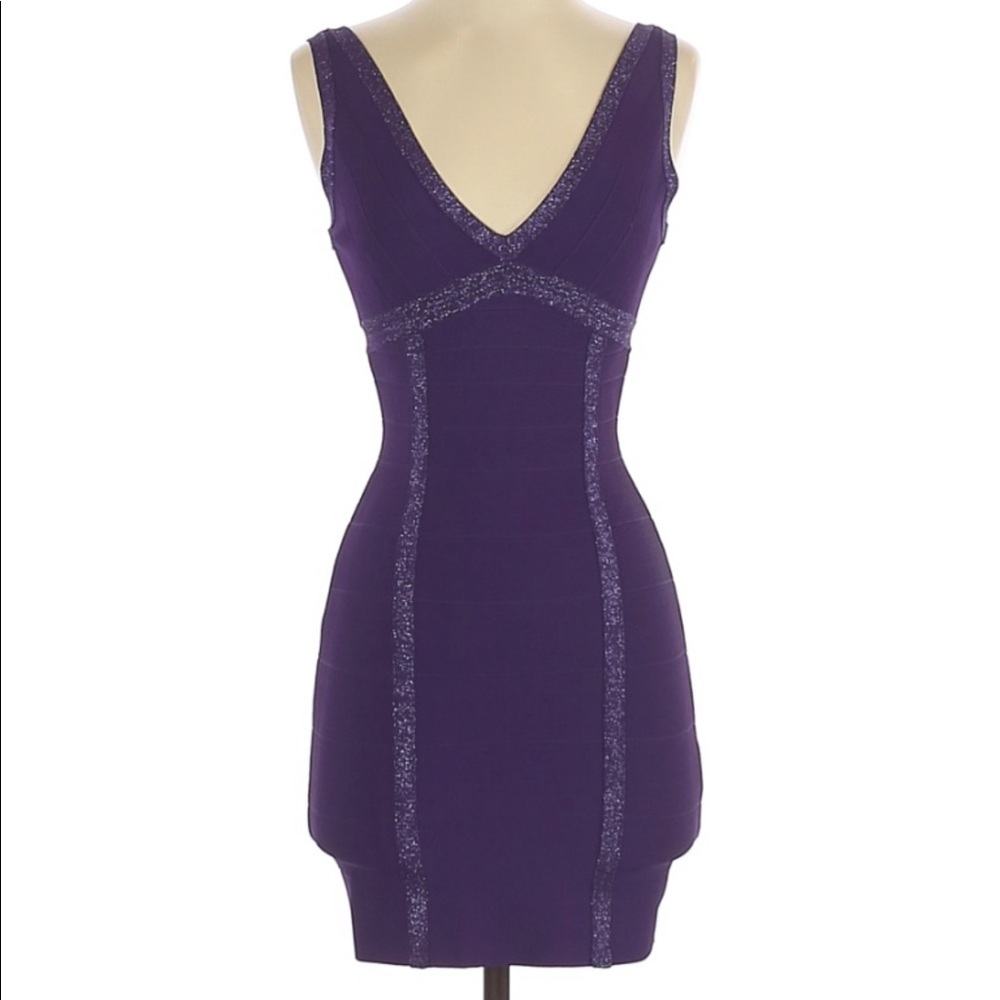 GUESS Shimmer Purple Glitter Bandage Dress Small